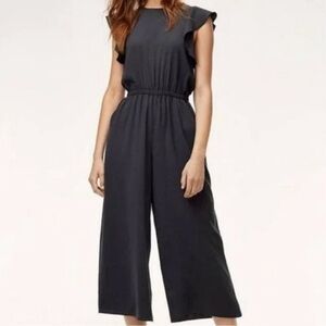 Aritzia Wilfred Fleurette Jumpsuit Womens xs Black Cropped Wide Leg